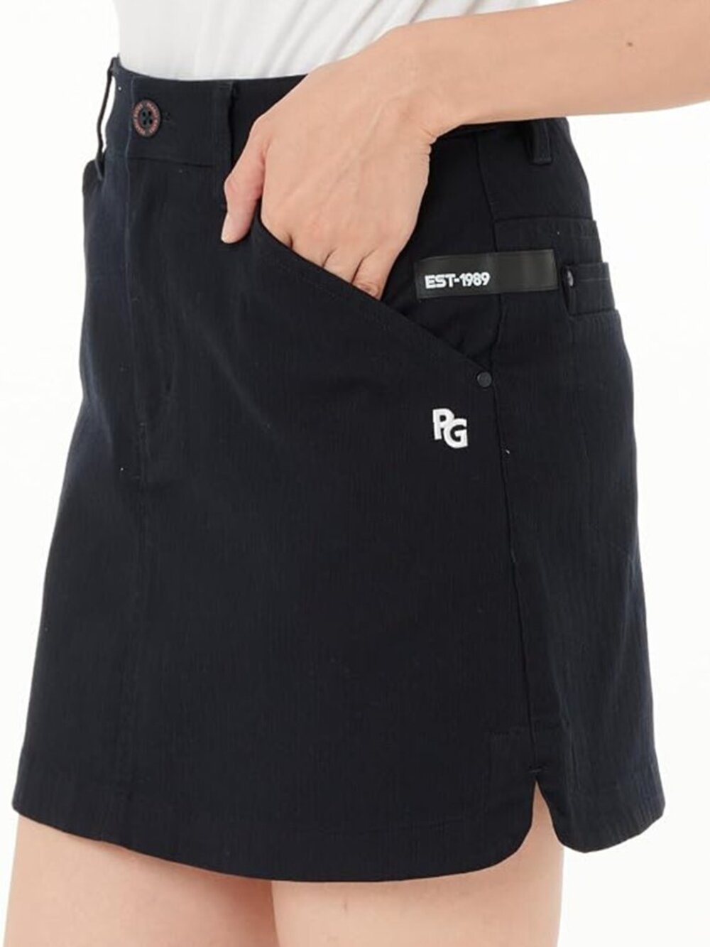 PEARLY GATES Japan Golf Black Stretch Dobby Cute Golfwear Mini Skirt 00 / XS